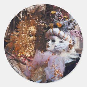Venedig Italien Karneval Museum ~ Italienisches Fe Runder Aufkleber
