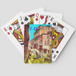 Venedig Italien Kartenspielen und mit Monogramm Br Spielkarten