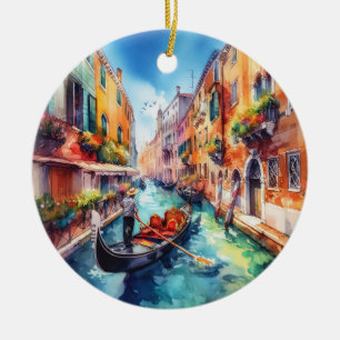 Venedig Italien Keramik Wasserfarbe Ornament