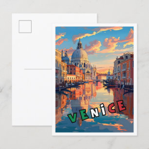 Venedig Italien Klassische Kunst Retro Vintage Rei Postkarte