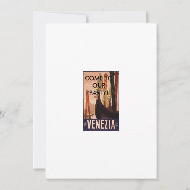 Venedig Italien, KOMMEN SIE ZU UNSEREM PARTY! Einladung (Vorderseite)