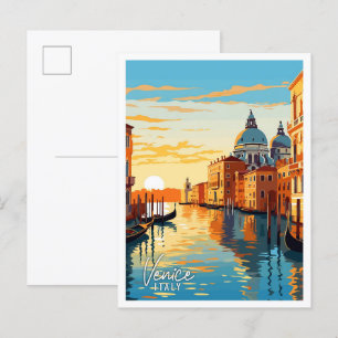 Venedig Italien Kunst vintage Reiseillustration Postkarte