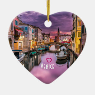 Venedig, Italien - Landschaftlicher Kanal und Vene Keramik Ornament