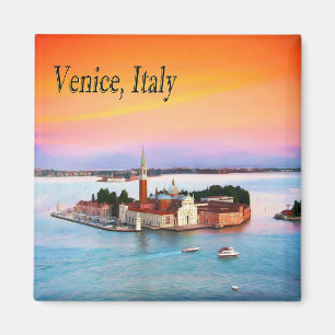 Venedig, Italien Oranger Sonnenuntergang Schöne Au Magnet