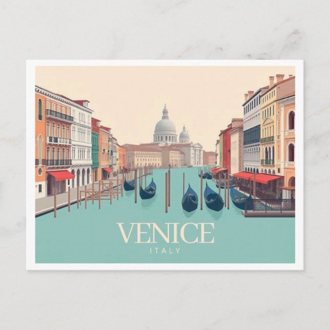 Venedig Italien Pastellfarben Postkarte (Vorderseite)