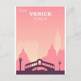Venedig Italien Pink Vintage Reiseplakat Postkarte