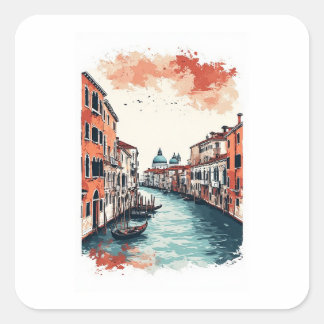 Venedig, Italien Quadratischer Aufkleber
