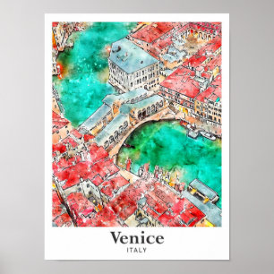 Venedig Italien Reise Aquarell Skizze Handgezeichn Poster