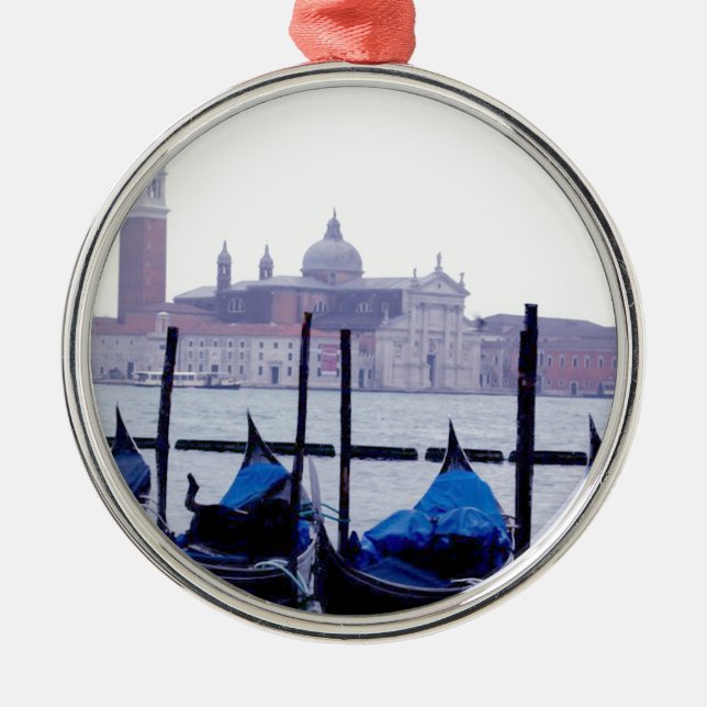 Venedig Italien Reise Silbernes Ornament (Vorne)