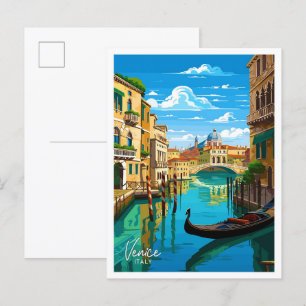 Venedig Italien Reise Vintage-Illustration Postkarte