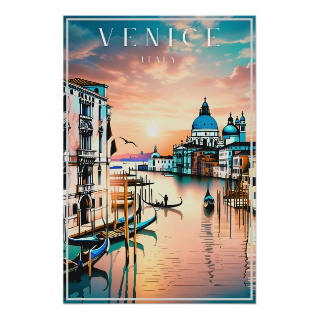 Venedig Italien Reisekunst Vintage Poster (Vorderseite)