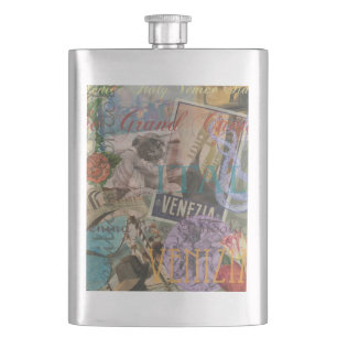 Venedig Italien Reisen Vintage Hübsche Kunst Flachmann