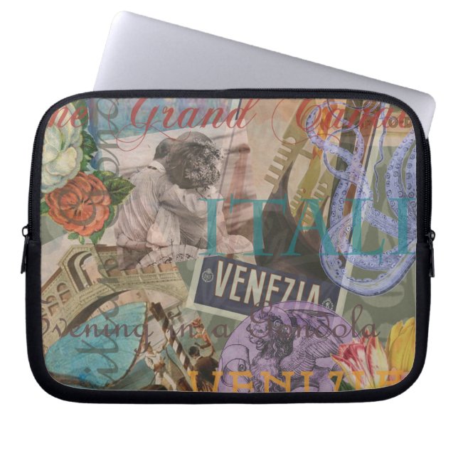 Venedig Italien Reisen Vintage Hübsche Kunst Laptopschutzhülle (Vorderseite)