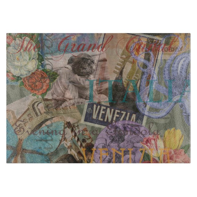 Venedig Italien Reisen Vintage Hübsche Kunst Schneidebrett (Vorderseite)