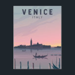 Venedig Italien Reisen Vintage Kunst Postkarte<br><div class="desc">Venedig Vektorkunst Design. Es gibt keine Straßen,  nur Kanäle - einschließlich der Hauptverkehrsstraße des Canale Grande - gesäumt von Renaissance- und Gotischen Palästen.</div>