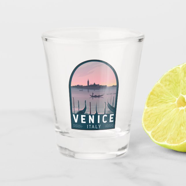 Venedig Italien Reisen Vintage Kunst Schnapsglas (Vorderseite)