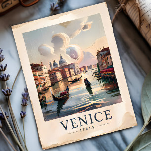 Venedig Italien Reisen Vintager Wasserfarben Grand Postkarte