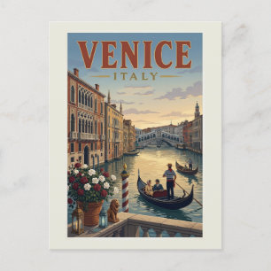 Venedig Italien Reiseplakat Postkarte