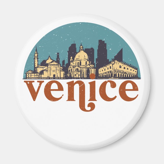 Venedig Italien Retro City Skyline Stadtbild Magnet (Vorne)