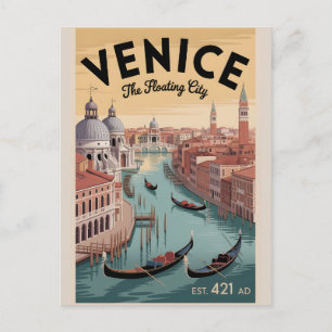Venedig Italien Retro-Silhouette Stadtlandschaft R Postkarte