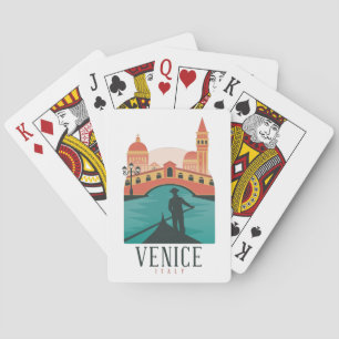 Venedig Italien Retro Vintage Travel Gondola Spielkarten