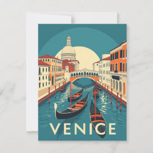 Venedig Italien Rialto-Brücke Vintage  Postkarte