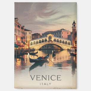 Venedig Italien Rialto-Brücke Vintage Zwielicht Ru Magnet