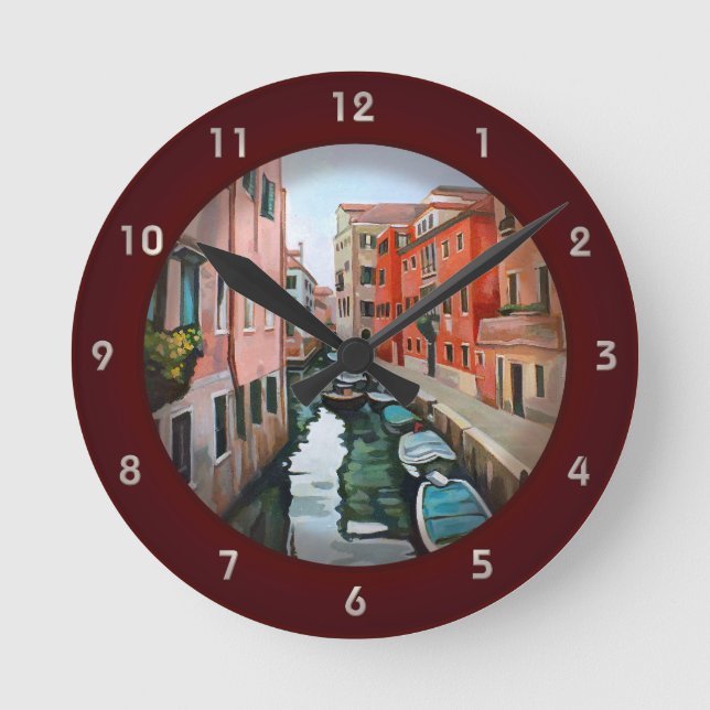 Venedig, Italien - Schifffahrtskanal Runde Wanduhr (Vorderseite)