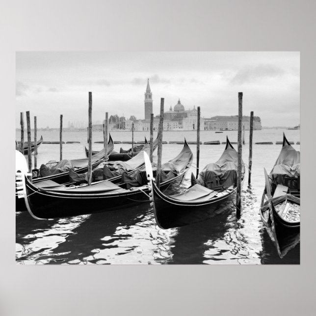Venedig Italien Schwarz-Weiß-Landschaft P Triptych Poster (Vorne)