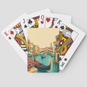 Venedig Italien Spielkarten Vintage Gondel Reise