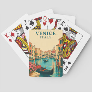 Venedig Italien Spielkarten Vintage Gondel Reise