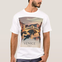 Venedig Italien Urlaub Kanal Brücke Dämmerung Retr