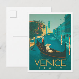 Venedig Italien Vintage Kunst Reise Postkarte