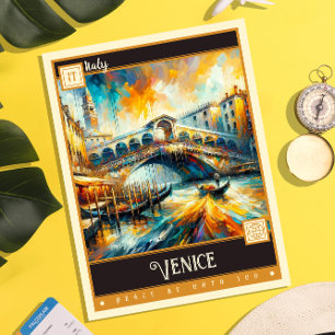 Venedig, Italien   Vintage Malerei Postkarte