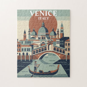 Venedig Italien Vintage Reise Gondel Kanal Puzzle