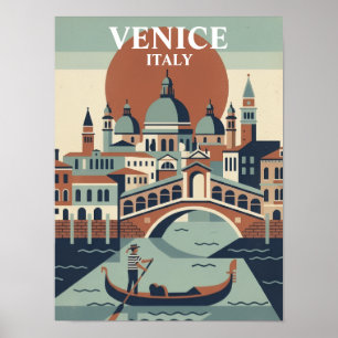 Venedig Italien Vintage Reise Gondelkanal Poster