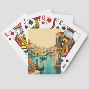 Venedig Italien Vintage Reise Grand Canal Gondel Spielkarten