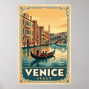 Venedig Italien Vintage-Reiseillustration Poster