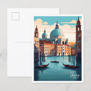 Venedig Italien Vintage-Reiseillustration Postkarte