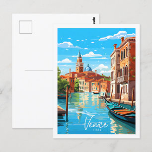 Venedig Italien Vintage-Reiseort-Illustration Postkarte