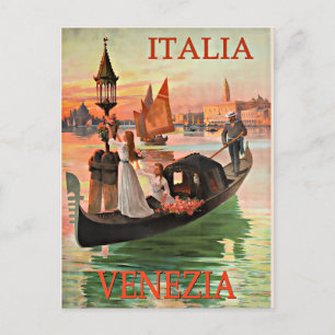 Venedig Italien Vintage Reiseplakat Postkarte