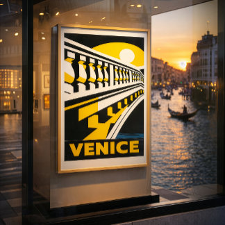 Venedig Italien Vintage Retro Geometrische Kunst P Poster