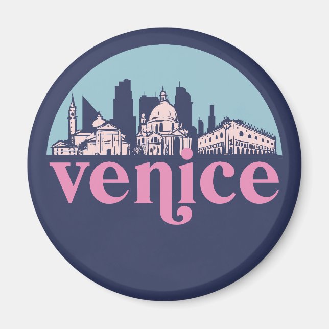 Venedig Italien Vintage Stadt Skyline Stadtbild Magnet (Vorne)
