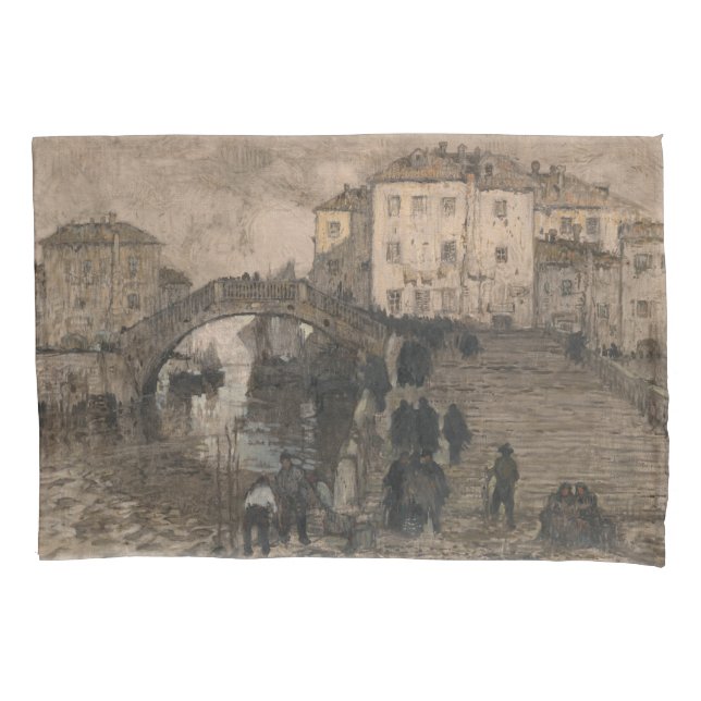 Venedig, Italien (Vintage Venezianische Landschaft Kissenbezug (Vorderseite-Links)