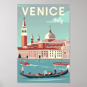 Venedig Italien Vintager berühmter Reiseort Poster