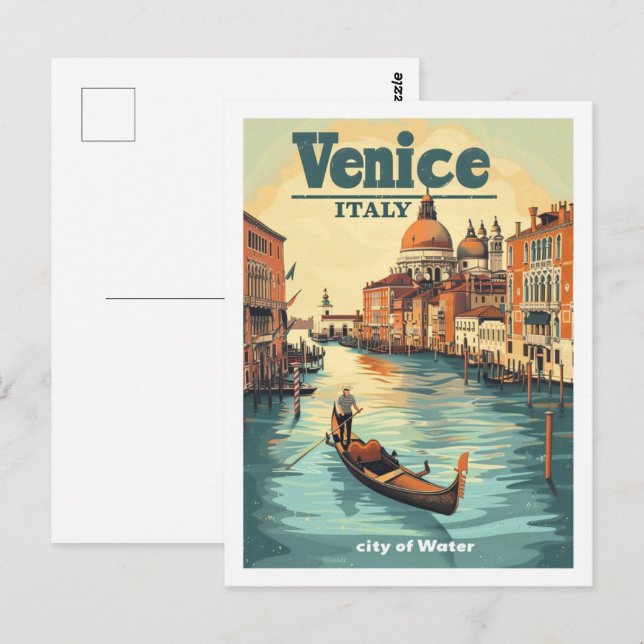 Venedig Italien Vintager berühmter Reiseort Postkarte (Vorne/Hinten)