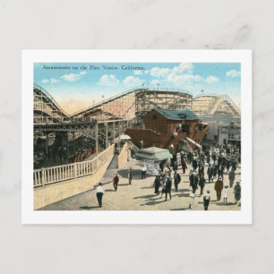 Venedig, Kalifornien, auf dem Pier Vintag Postkarte