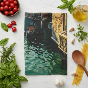 Venedig Kanal Gondel Italienische Architektur Foto Geschirrtuch