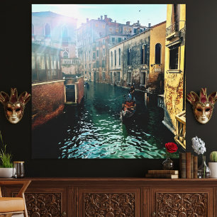 Venedig-Kanal-Gondel-Italienische-Architektur-Foto Poster