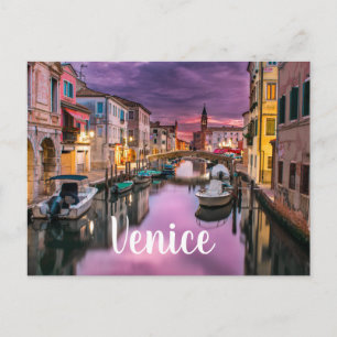Venedig-Kanal im Lila Himmel Postkarte